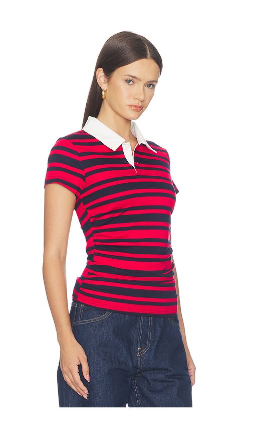 Cleo Ruched Polo Tee in Multi. - size M (also in S, XS, XXS) - superdown - Modalova