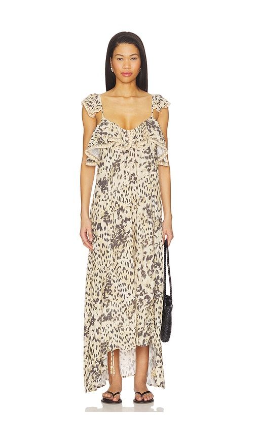 Snow Leopard Strappy Gown in Brown. - size S (also in XS) - SPELL - Modalova