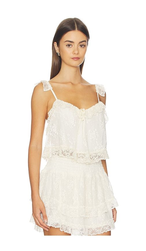 Labyrinth Lace Cami in Cream. - size L (also in M, XL, XS) - SPELL - Modalova