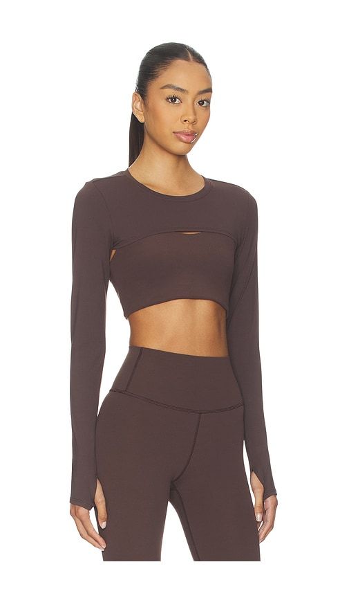 Amelia Airweight Lite Shrug in Chocolate. - size L (also in M, XS) - Splits59 - Modalova
