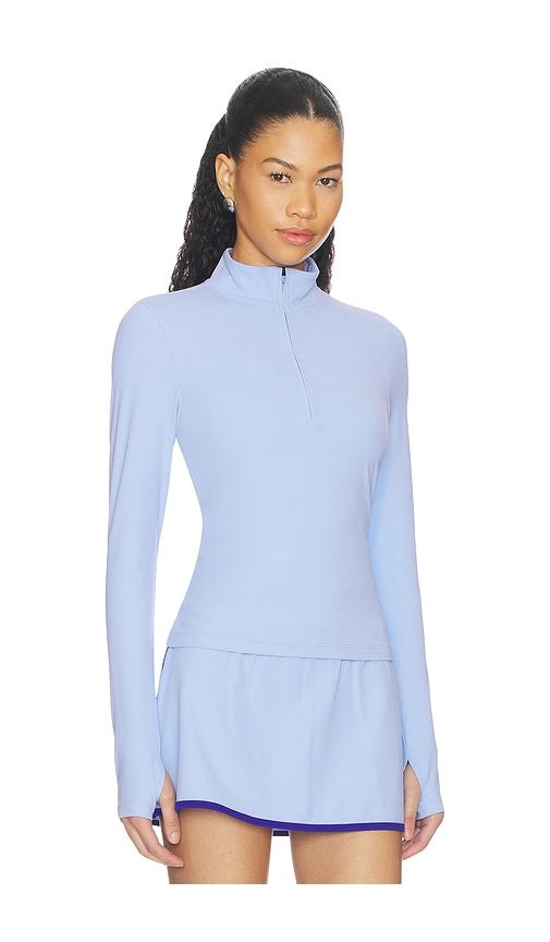 Tess Rigor Half Zip Waist Length Top in Baby Blue. - size S (also in XS) - Splits59 - Modalova