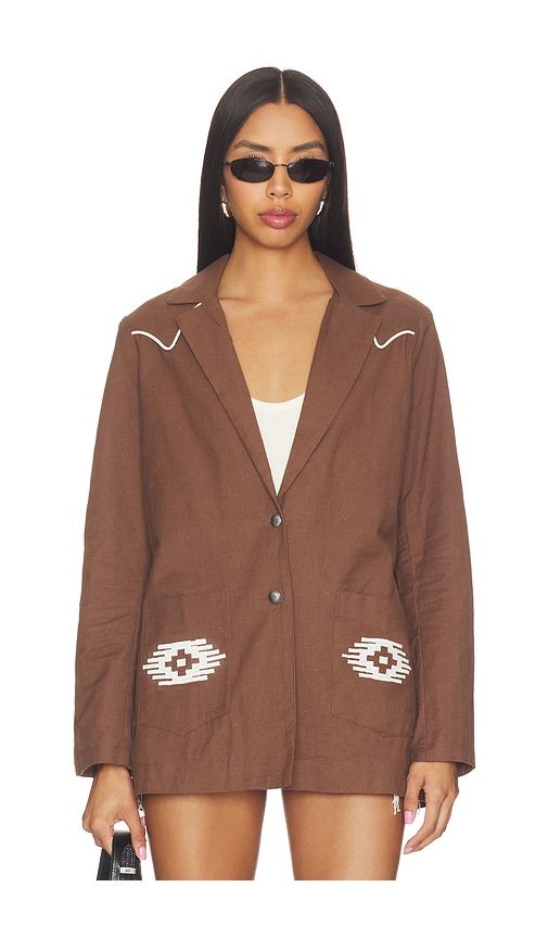 The Eleanor Relaxed Western Blazer in Brown. - size M (also in S, XS) - Sendero Provisions Co. - Modalova