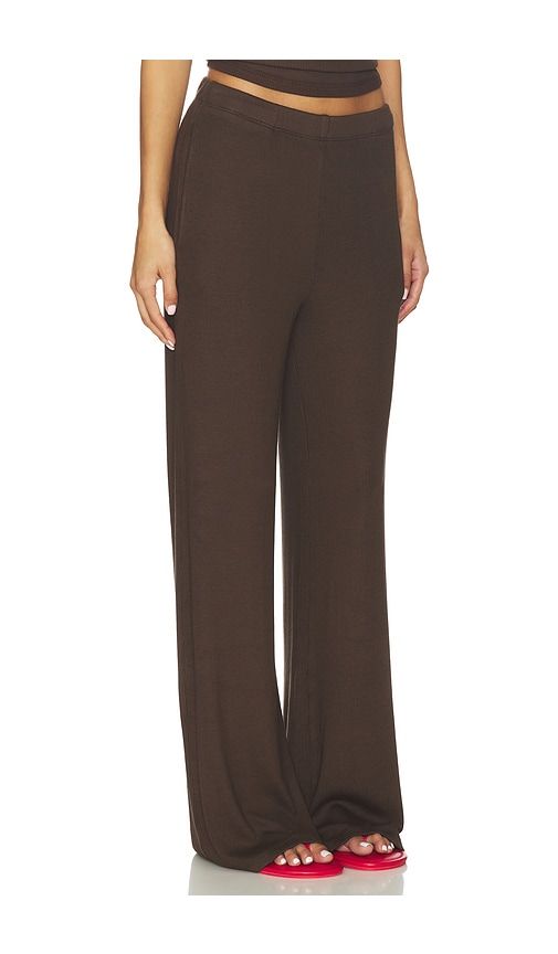 Rib Wide Leg Pants in Chocolate. - size L (also in S, XS) - SPRWMN - Modalova