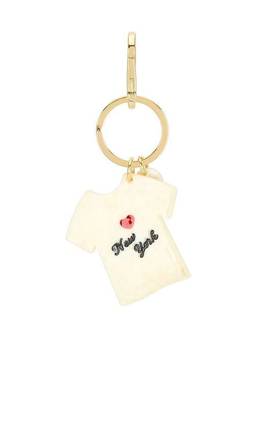 Hand-Painted NYC T-Shirt Bag Charm + Keychain in Cream - Solar Eclipse - Modalova