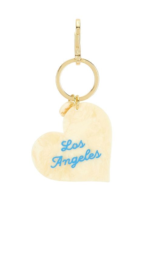 X Revolve Hand-Painted Los Angeles Heart Bag Charm + Keychain in Yellow - Solar Eclipse - Modalova