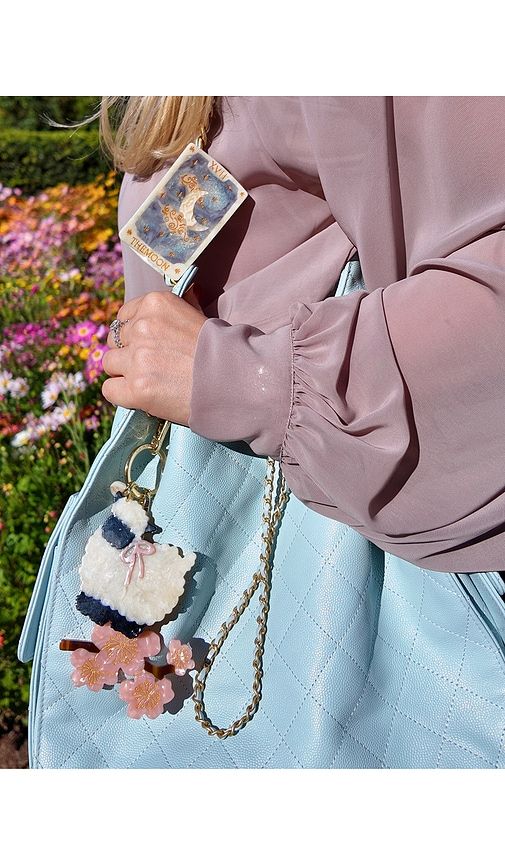 Hand-painted Sheep Bag Charm + Keychain in Beauty: Multi - Solar Eclipse - Modalova