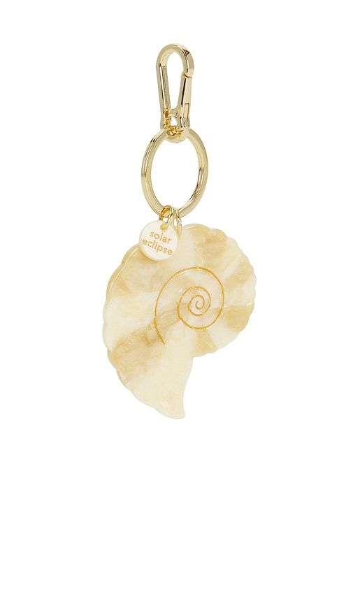 Hand-painted Spiral Shell Bag Charm & Keychain in White - Solar Eclipse - Modalova