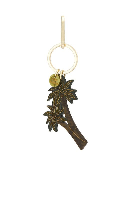 Hand-painted Palm Trees Bag Charm + Keychain in Green - Solar Eclipse - Modalova