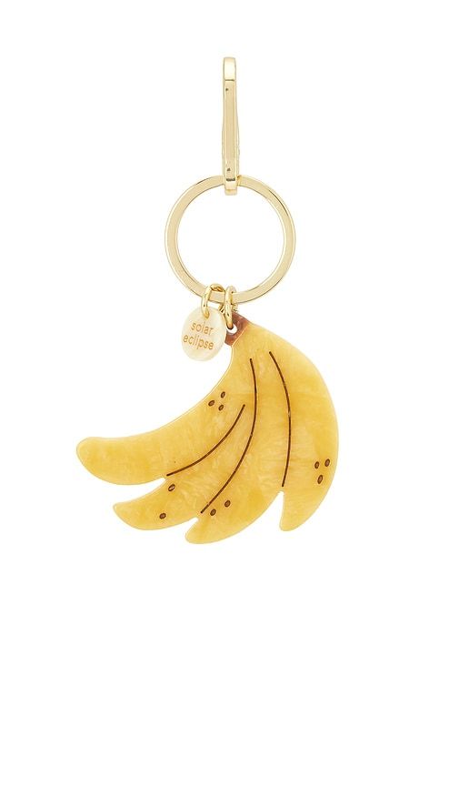 Hand-painted Banana Bag Charm + Keychain in Yellow - Solar Eclipse - Modalova