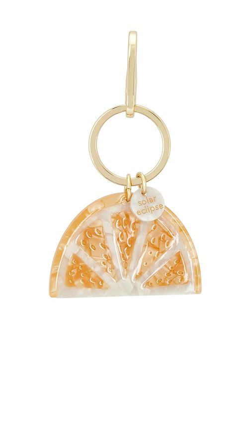 Hand-painted Citrus Slice Bag Charm + Keychain in - Solar Eclipse - Modalova