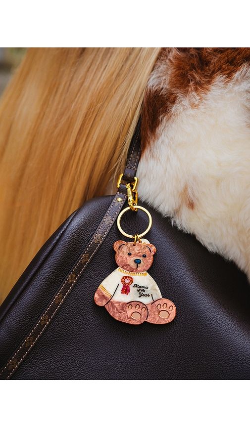 Hand-Painted Mama Bear Bag Charm & Keychain in - Solar Eclipse - Modalova