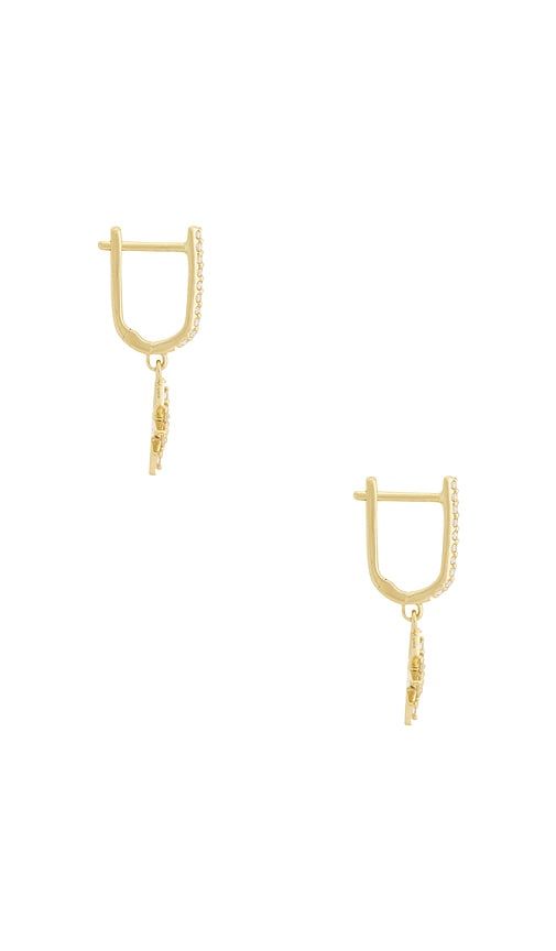 Northern Star Pave Huggie Earrings in Metallic Gold - STONE AND STRAND - Modalova