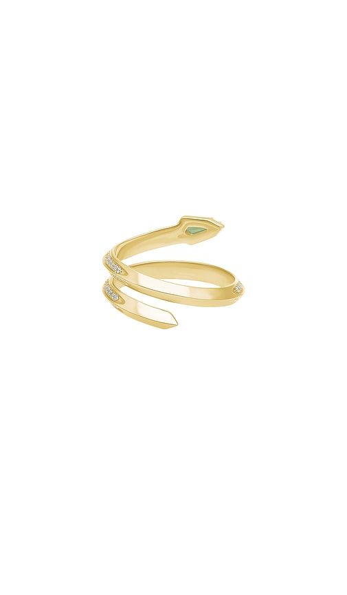 Shield Serpent Ring in Metallic Gold. - size 7 (also in 8) - STONE AND STRAND - Modalova