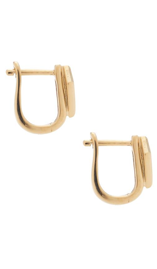 Pave Knife Edge Kite Huggie Earrings in Metallic Gold - STONE AND STRAND - Modalova