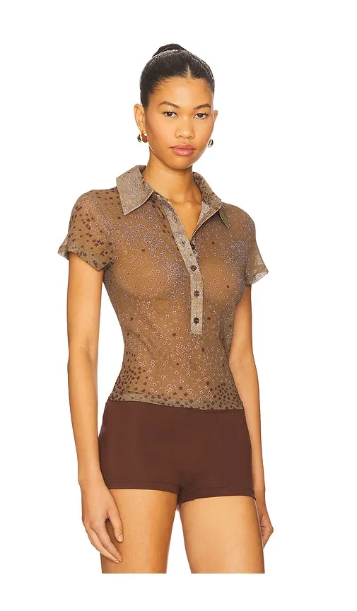 Asne Polo Top in Brown. - size L (also in M, XL) - SIEDRES - Modalova