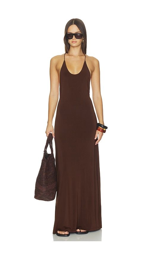 Thalia Maxi Dress in Chocolate. - size L (also in M, S, XL, XS) - SRG - Modalova