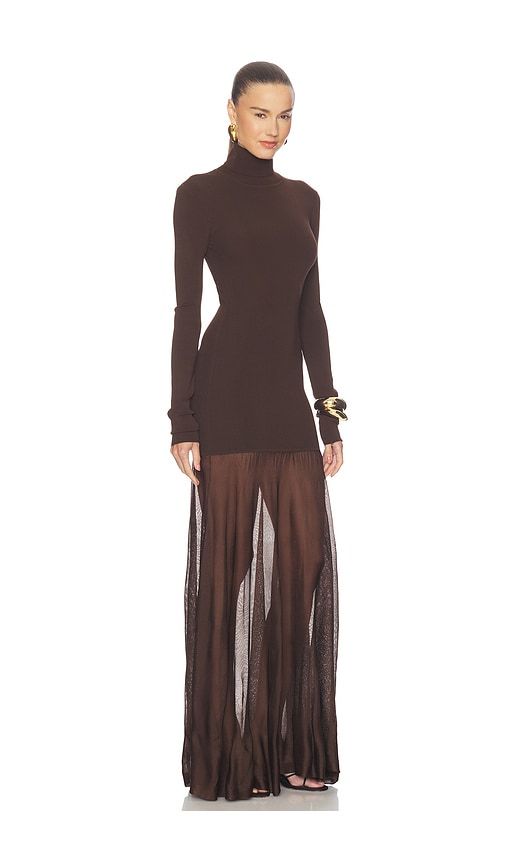Imogen Long Sleeve Gown in Brown. - size L (also in M, S, XL, XS, XXS) - SRG - Modalova