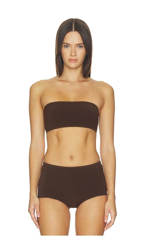 Adelynn Knit Bandeau Bra in Chocolate. - size L (also in M, S, XL, XS, XXS) - SRG - Modalova