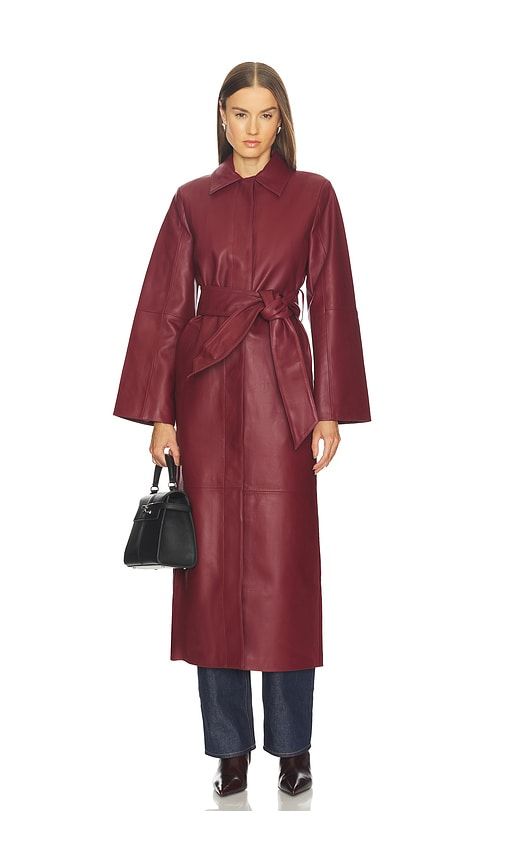 Reggie Leather Coat in Burgundy. - size S (also in XS, XXS) - SRG - Modalova