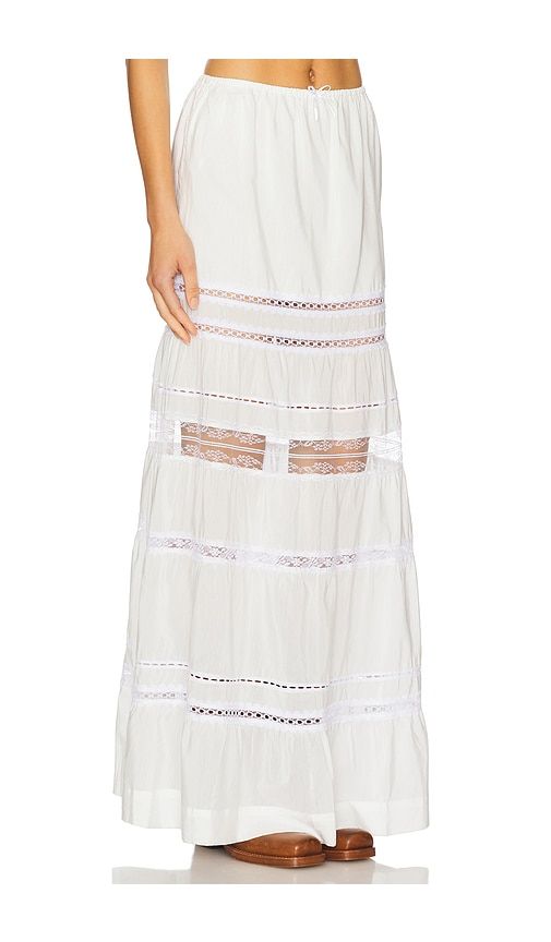 Tiered Lace Maxi Skirt in White. - size L (also in S) - SWF - Modalova