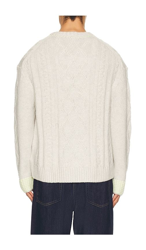 V-Neck Chunky Cable Loose Fit Pullover in Grey. - size L (also in S) - Scotch & Soda - Modalova