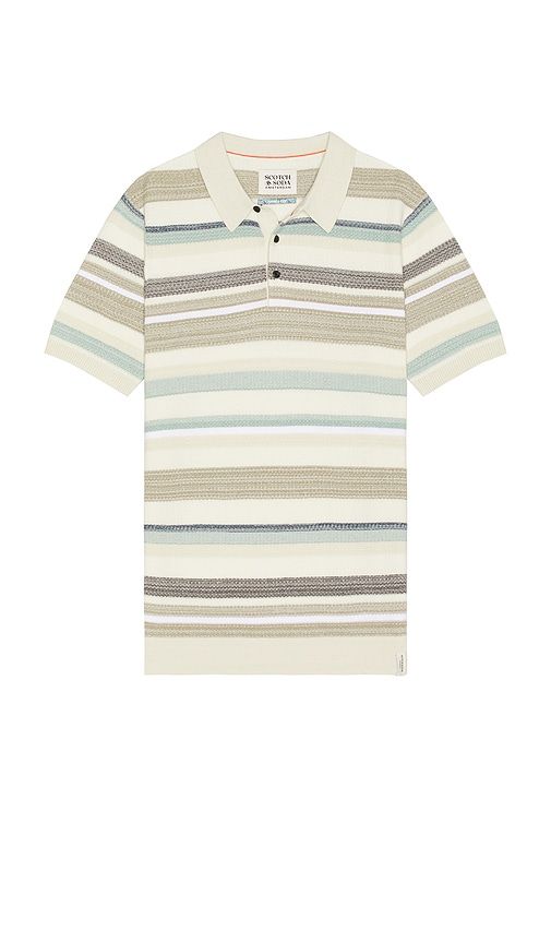 Structured Knitted Polo in Cream. - size L (also in S) - Scotch & Soda - Modalova