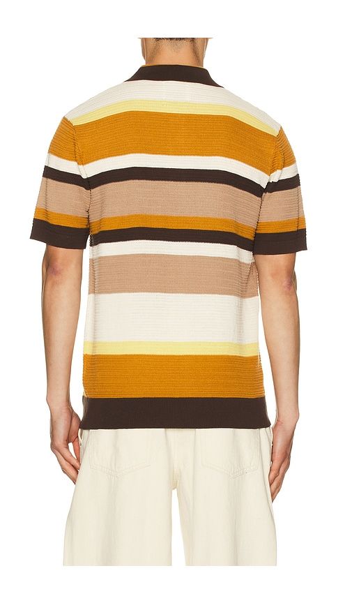 Structured Striped Knitted Polo in Brown. - size M (also in S, XXL/2X) - Scotch & Soda - Modalova
