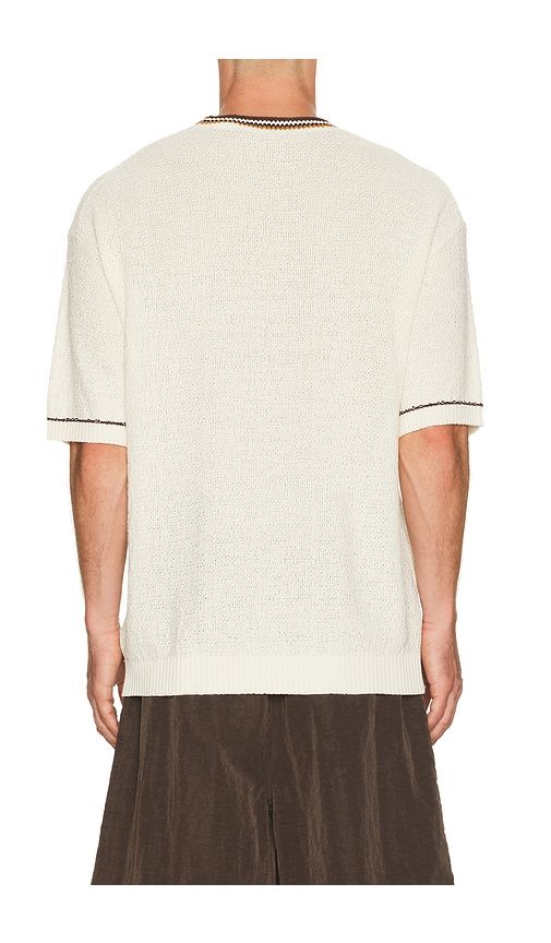 Knitted Cotton Linen Blend Relaxed Fit T-Shirt in White. - size S (also in XXL/2X) - Scotch & Soda - Modalova
