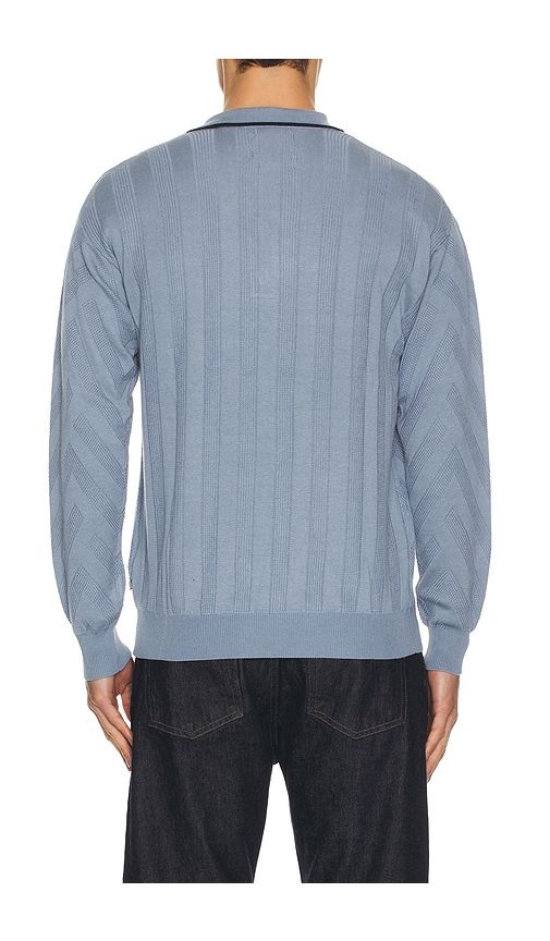 Structure Long Sleeve Polo in Blue. - size M (also in S) - Scotch & Soda - Modalova