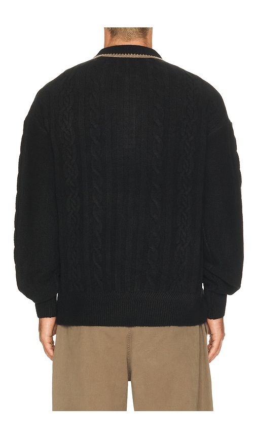 Soft Knit Polo Cable Pullover in Black. - size L (also in M, S, XL/1X) - Scotch & Soda - Modalova