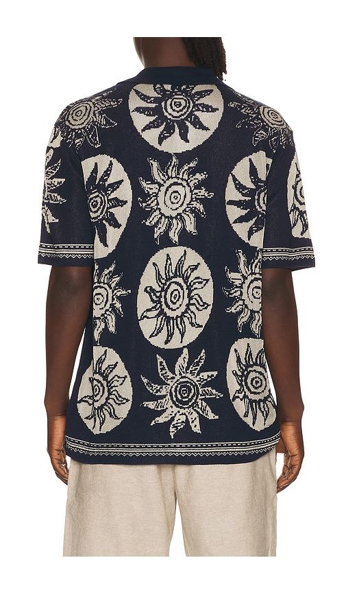 Knitted Jacquard Short Sleeve Shirt in Blue. - size M (also in S, XXL/2X) - Scotch & Soda - Modalova