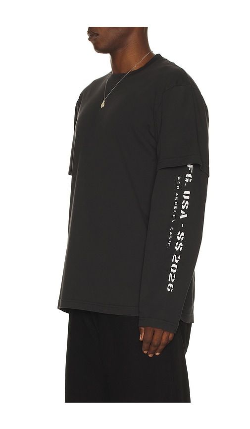 S26 Double Layered Long Sleeve Relaxed Tee in Grey. - size L (also in M, S, XL/1X) - Stampd - Modalova