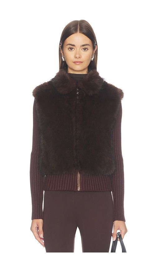 Meti Eco Fur Zip Cardigan in . - size L (also in M, S) - Source Unknown - Modalova