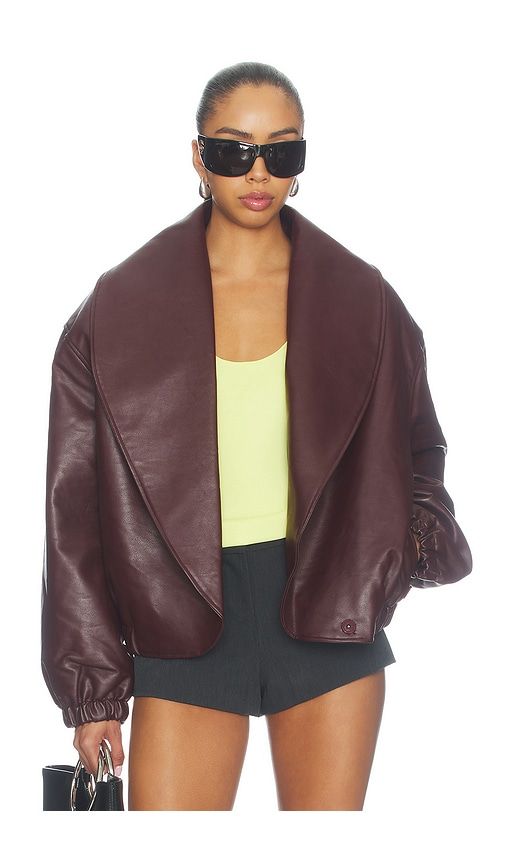 Eleni Faux Leather Bomber Jacket in . - size M/L (also in XS/S) - Source Unknown - Modalova