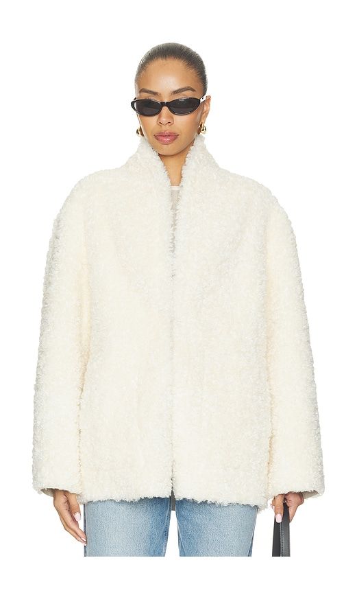Manuela Shawl-collar Shearling Jacket in . - size M (also in S) - Source Unknown - Modalova