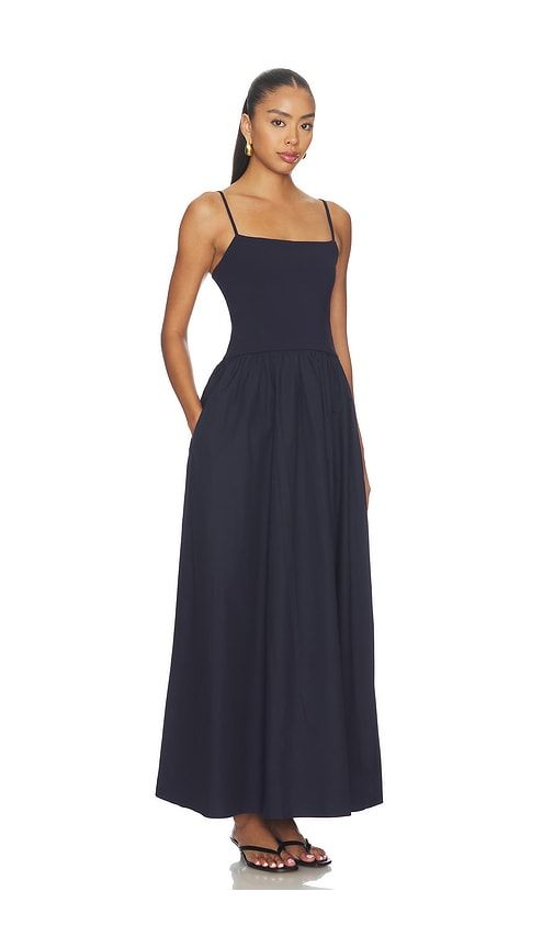 Poplin String Drop Waist Maxi Dress in Navy. - size S (also in L) - Susana Monaco - Modalova