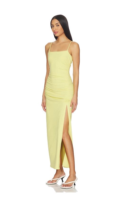 String Gathered Slit Dress in Lemon. - size L (also in M, S, XL) - Susana Monaco - Modalova