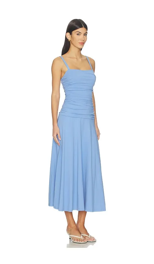 Low Gathered String Dress in Blue. - size M (also in S, XS) - Susana Monaco - Modalova