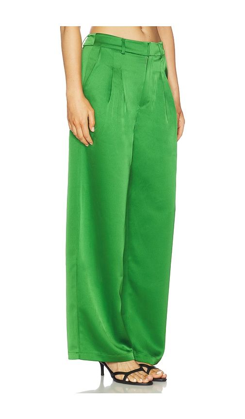 Satin Pleated Pant in Green. - size 0 (also in 2, 4) - Susana Monaco - Modalova