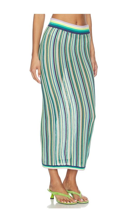 Stripe Sweater Midi Skirt in Purple,Teal. - size M (also in S) - Susana Monaco - Modalova