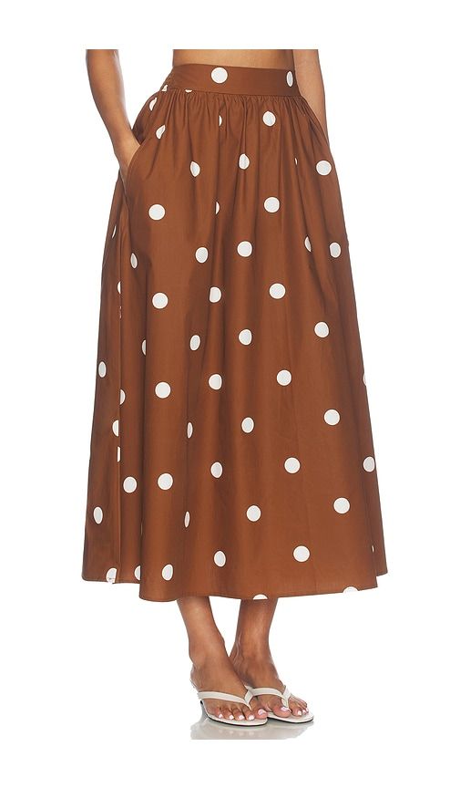 Polka Dot Poplin Midi Skirt in Multi. - size L (also in M, XL) - Susana Monaco - Modalova