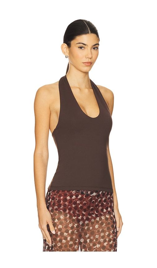 Urban Halter Top in Brown. - size L (also in M, S) - Susana Monaco - Modalova