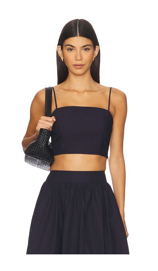 Poplin Lace Up String Top in Black. - size L (also in M, S, XL, XS) - Susana Monaco - Modalova