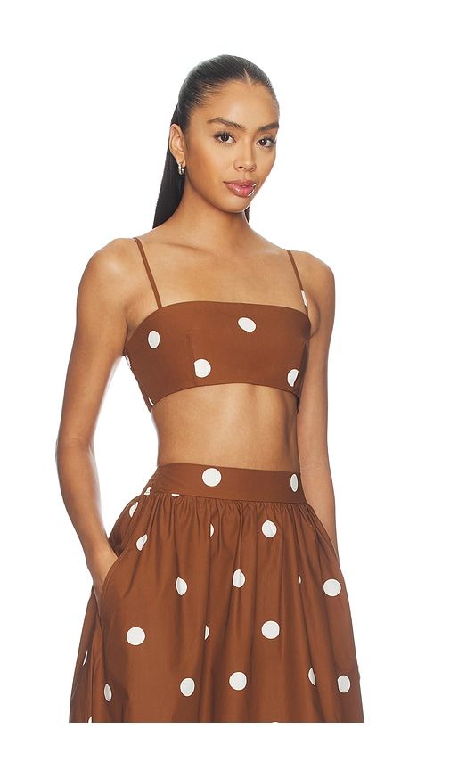 Polka Poplin Crop String Top in Multi. - size L (also in M, S, XS) - Susana Monaco - Modalova