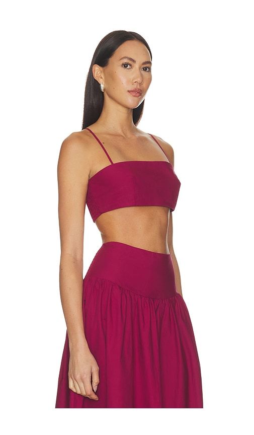 Poplin Crop String Top in Burgundy. - size M (also in S, XS) - Susana Monaco - Modalova