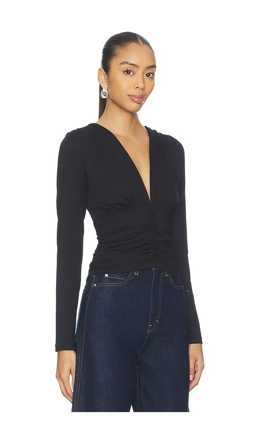 Gathered V Long Sleeve Top Top in . - size S (also in XS) - Susana Monaco - Modalova
