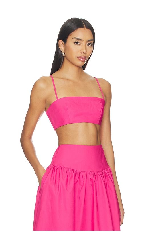 Poplin Crop String Top in Pink. - size L (also in M, S, XL, XS) - Susana Monaco - Modalova