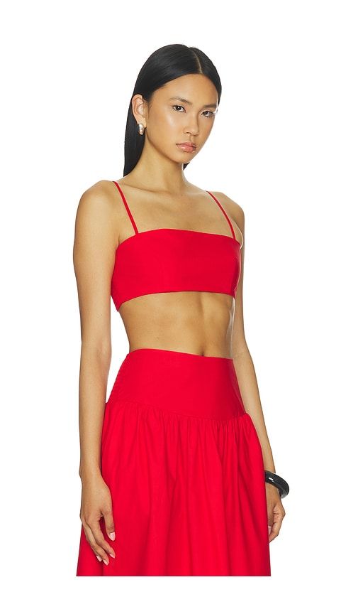 Poplin Crop String Top in Red. - size L (also in M, S, XL, XS) - Susana Monaco - Modalova