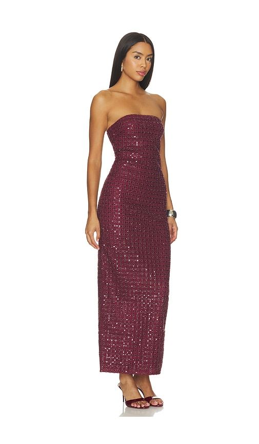 Beaded Maxi Tube Dress in Wine. - size 42 (also in 44) - ROTATE - Modalova