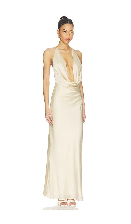 Chiffon Halter Dress in Yellow. - size 32 (also in 34, 40) - ROTATE - Modalova